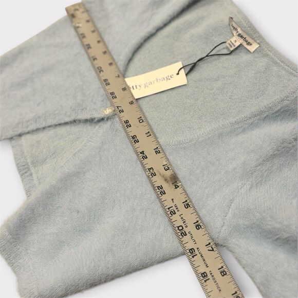 Pretty Garbage Women Size S Long Sleeve Cardigan Light Blue - Picture 10 of 11